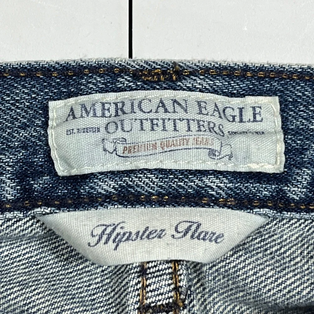 American Eagle Retro 70s Hipster Flare Jeans Womens 6Y2K Low‎ Rise Bell Bottoms